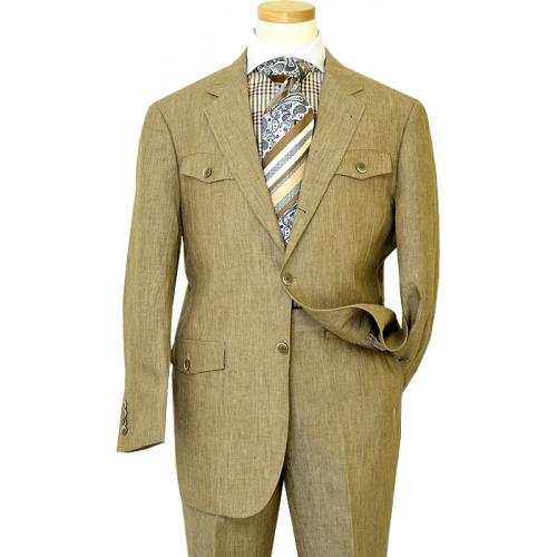 Inserch 100% Linen Taupe Casual Suit 656